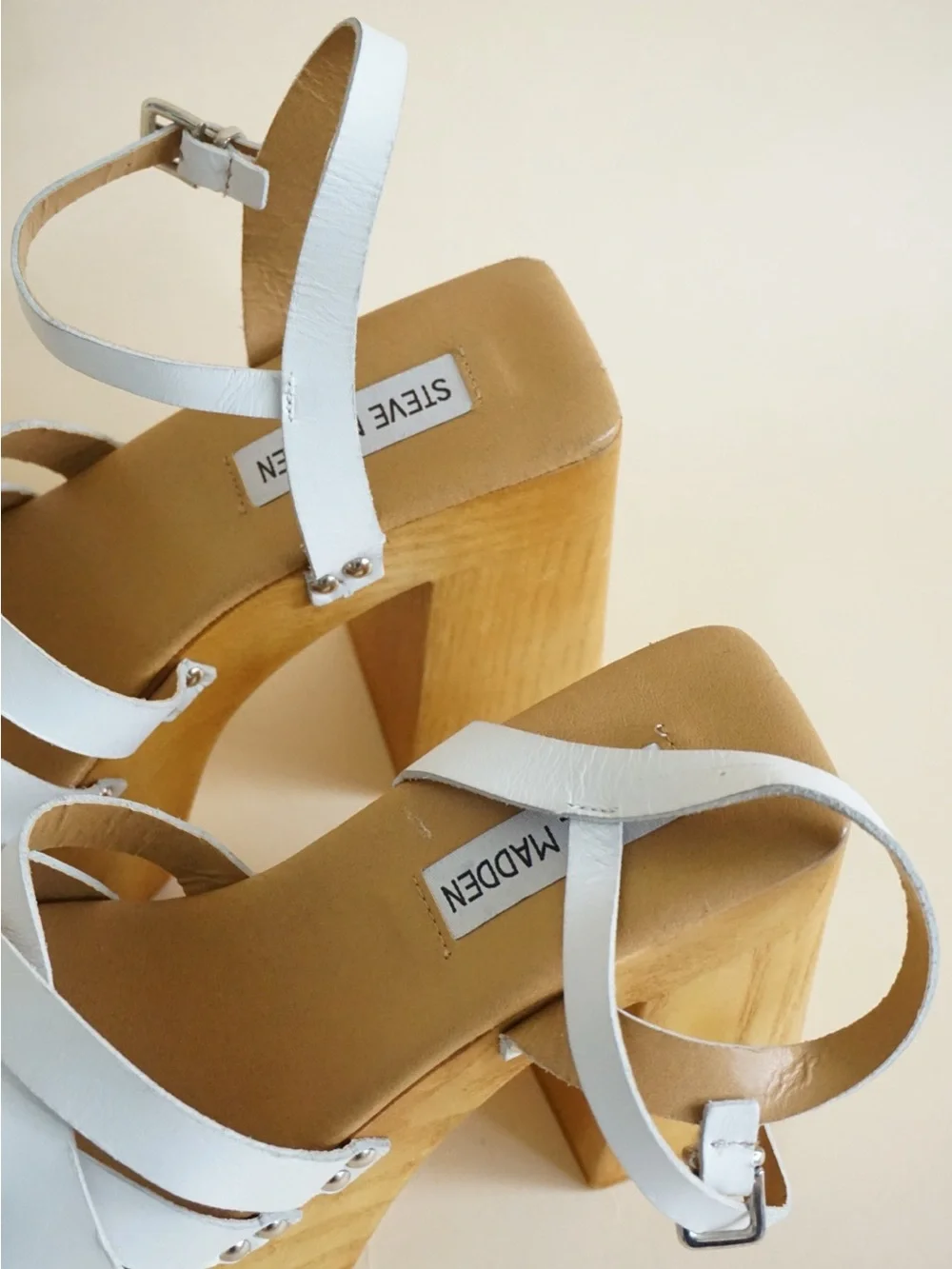 Steve Madden White Chunky Leather 